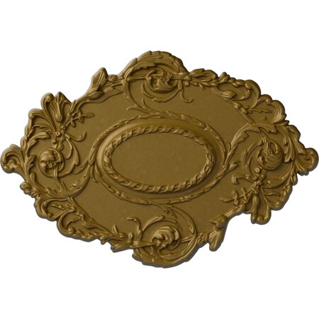 Kinsley Flowing Leaf Ceiling Medallion, Hand-Painted Gold, 30 3/8"W x 20 3/4"H x 1"P